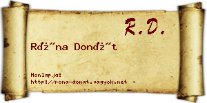 Róna Donát névjegykártya